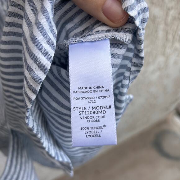 Splendid Organic Cotton Flowy Sleeve Pinstripe Blouse Size Womens Small - Picture 5 of 5